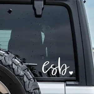 Monogram Car Decal, Vinyl sticker, waterproof, Laptop decor, Personalized Yeti Car Decal, Small gifts, friends, initial decal for cars X