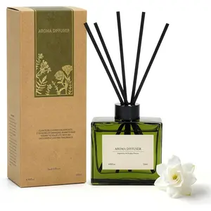 Reed Diffuser, 4 oz Jasmine Lily Scent Diffuser with 7 Sticks, 90 Days Long Lasting Reed diffusers for , Elegant  for Bathroom Bedroom Office Decor, Air