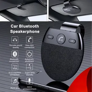 Dadamayar SP11 Car Bluetooth Speakerphone Hands-Free Calls 10hr Talk Time 500hr Standby 2-Phone Connect Siri Compatible Easy Clip-On for All Cars
