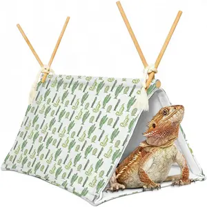 Bearded Dragon Tent Bed,Cactus Pattern Reptile Bearded Dragon Cage/Hides and Caves/Habitat Hideout… (Cactus) Aipush