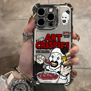Phone Case - ART CRISPIES T-Terrifiers Combines Dark Humor with Horror Visuals in a Phone Case Designed for Various for Iphone, Including The Latest Ones, Featuring a Transparent Soft Back That Offers Protection Against Falls