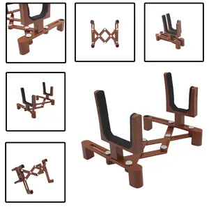 Foldable Violin Stand, Adjustable Floor Standing Viola Holder, Space-Saving Design, Durable Construction, Ideal for Home & Studio Use