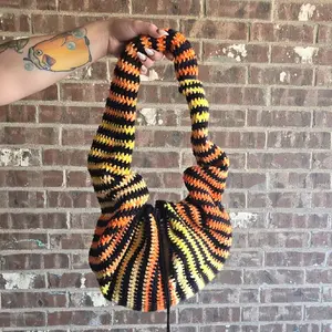 Crochet Scrunchie Adjustable Crossbody Shoulder Bag Handmade