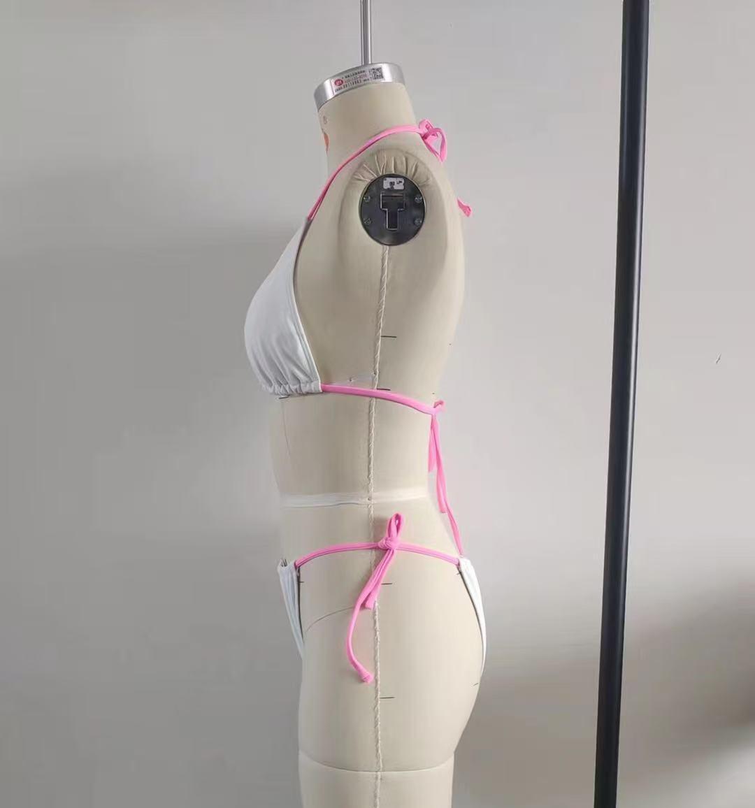 Women's 3-piece swimsuit set - Barbie style | Adjustable bikini with neck tie and mesh cover, sweet and spicy to show off figure, quick drying fabric | Suitable for summer beach vacations and pool parties | Swimsuit