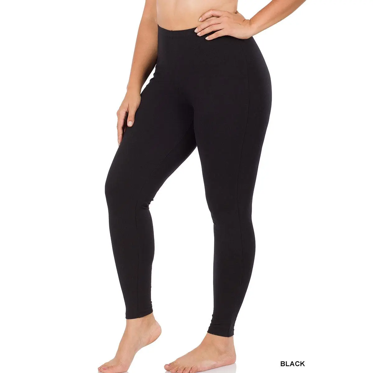 Premium Cotton Leggings in Black, all sizes