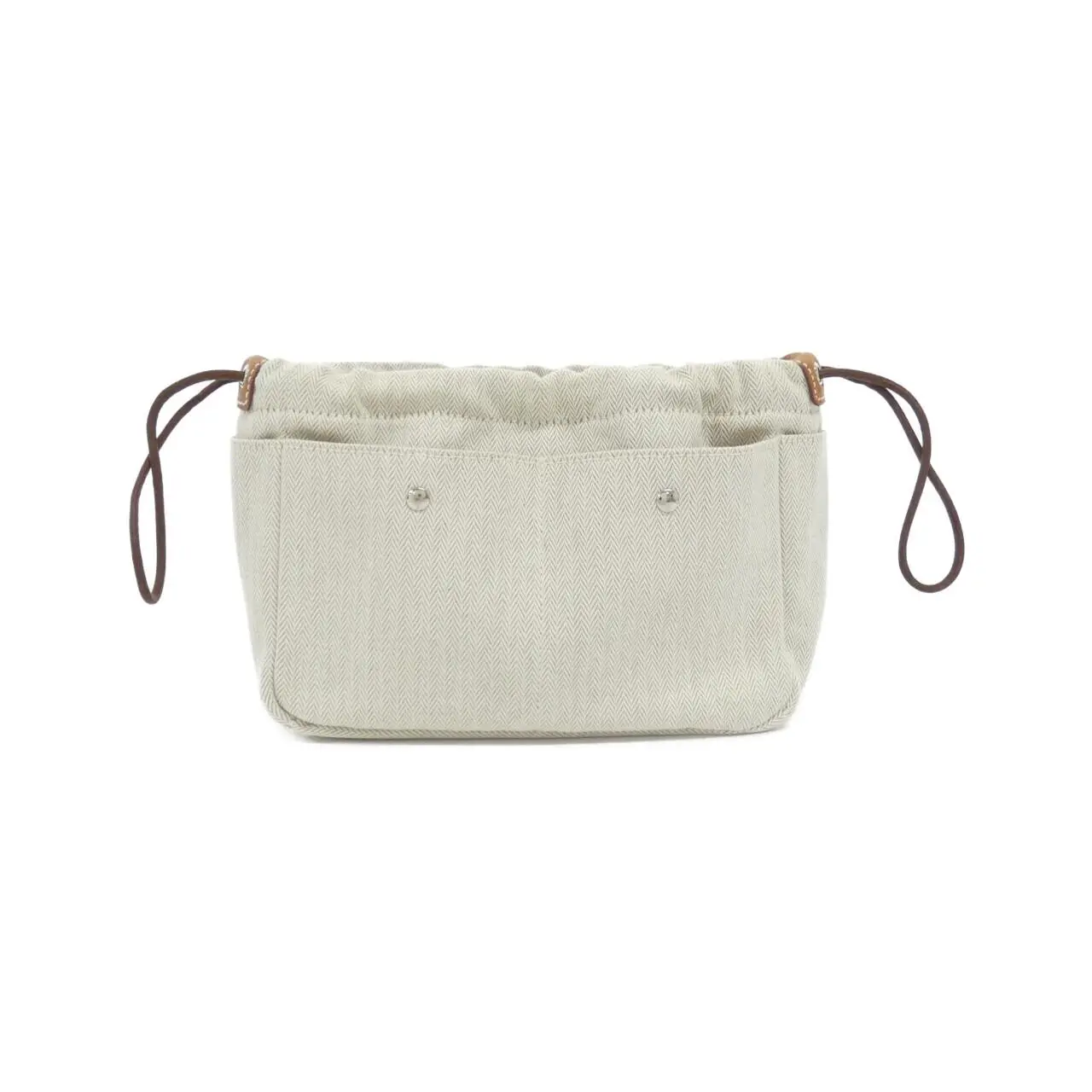 Pre-owned HERMÈS Canvas Small Leather Goods Hermes Fourbi20 Tissu Chevrons Barenia pouch