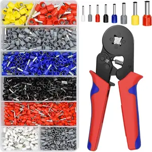 Wire End Ferrules Set, Crimping Pliers with 1250 Cable Clamps and Ferrules, Multipurpose Hand Tool for Home & Office
