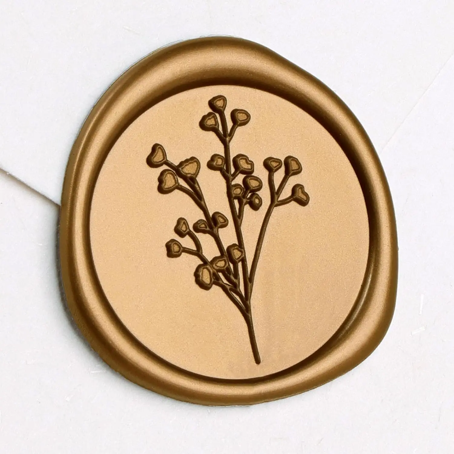 Wax Seal Stickers - 's Breath Wedding Invitation Envelope Seal Stickers, Botanical 50 count Self- Adhesive Antique  Stickers,  for Invitation,  Wrapping, Crafts