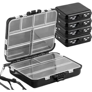 5 Pack Mini Plastic Tackle Boxes Small Tackle Box Organizer Ideal for Fishing Storage Containers Kayak Fly Boxes Large