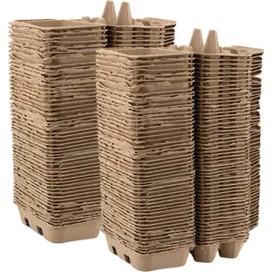 50 Pack 6-Count Paper Pulp Egg Cartons, Half Dozen Cardboard Egg Holder Storage Containers, Bulk 6 Egg Cartons for Storing Small to Medium Chicken Eggs