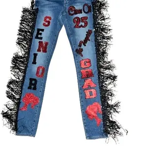 Senior fringe jeans Womenswear Bottom Underwear fashion casual