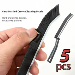 5pcs Gap Cleaning Brushes, Slim Flat Curved Brush for Narrow Gaps,Deep Crevices and Small Spaces, Durable High Elastic Material, Easy to Clean, No Residue, Kitchen & Bathroom Cleaning Tool