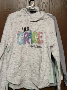 New soft hoodie from Kohl's.  I sublimated "His Grace is Sufficient".  Medium