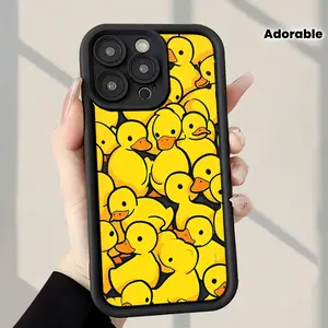 Small Yellow Duck Case for iPhone 17 Pro Max 16 16e 15 14 Plus 13 12 Mini 11 Air X XS Pattern Soft TPU Rubber Camera Protection Rugged Mobile Phone Cover Gift 2D printing