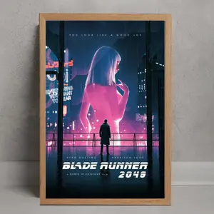 [Unframed]Blade Runner 2049 Movie Poster Joi Hologram Cyberpunk Wall Art Premium Matte Finish Neon Aesthetic Sci-Fi Home Decor Aesthetic Film Fan Gift High-Definition Cinema Print for Living Room