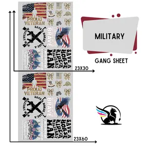Military | Premade DTF Transfer Gang Sheet For Graphic Tees