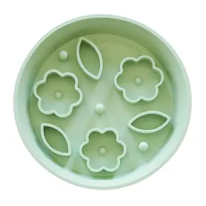 EmeryPets Slow Feeder Bowl for Mental Stimulation & Digestion Support - Size Small 5.5in & Medium 8in - Durable Silicone Bowl for Dogs with Unique Patterns and Anti-Slip Base