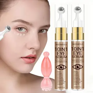 10-in-1 Retinol Roller Eye Cream (with massage stick), rich in collagen and caffeine, 360° rollerball massage for nourishing and firming the eye area, smoothing skin, brightening the undereye, suitable for all skin tones, an everyday skincare product