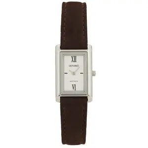 Cendre Kelly Watch in Silver & Chocolate Suede