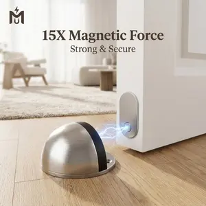 4pcs Stainless Steel Door Stop with Rubber Buffer - No-Drill, Anti-Collision, Easy Installation for Home and Office, Office Safety|Modern Doorstop|Durable Metal, Door Stopper