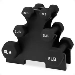 BalanceFrom Fitness 20 Pound Neoprene Coated Dumbbell Set with Stand, Black BalanceFrom Fitness 20 Pound Neoprene Coated Dumbbell Set with Stand, Black