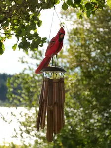 Cardinal Wild Bird Bamboo Wind Chime