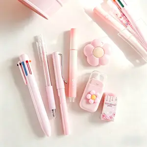 2026 Back to School Essential! 7Pcs Cute Pastel Stationery Set - Gel Pen, Multi-color Ballpoint, Highlighter, Mechanical Pencil, Correction Tape & More!  | Trendy Kawaii Stationery Bundle for School, Journaling & Gifting | Limited Stock Alert!