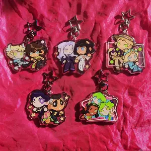 JoJo's Bizarre Anime Character Inspired Keychain, Gift for fan, Acrylic Bag Charm, Cosplay Accessory