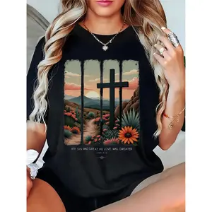 [Christian Boho T-Shirt] 100% Christian Boho Easter-Themed T-Shirt | Floral Design of Jesus, Perfect for Casual Wear for Both Men And Women, Ideal for Spring And Summer, Great Matching Outfit for Families And a Thoughtful Mother's Day Present