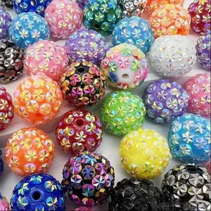 Create Your Sparkling Accessories! 20 PCS 16MM Round Resin Beads, Acrylic Bead Mix for DIY Necklace, Bracelet, Phone Lanyard & Hair Clips, The Ultimate Chunky Jewelry Making Supplies