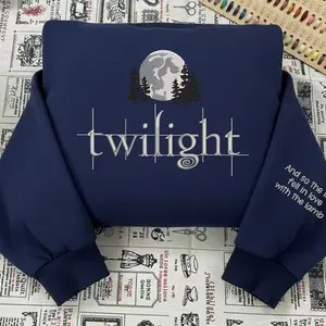 Embroidered Twilight Sweatshirt, Twilight Saga Inspired Sweatshirt, Bookish Reader Sweater, Book Lover Gift, Eclipse Breaking Dawn Sweatshirt