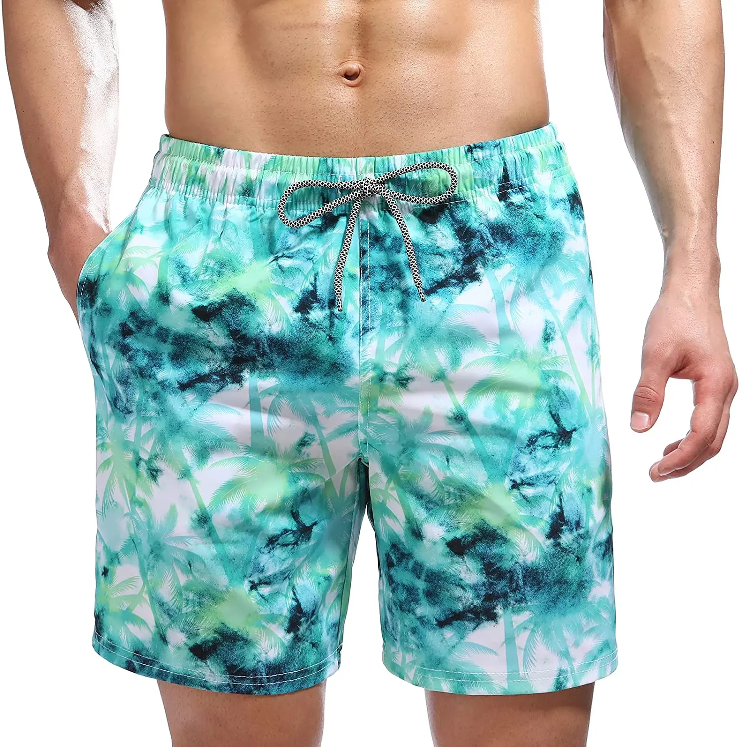 Mens Swim Printed Shorts Trunks Quick Dry Swim Shorts with Mesh Lining Sports Shorts Surf, Beach Pants,Running Pants