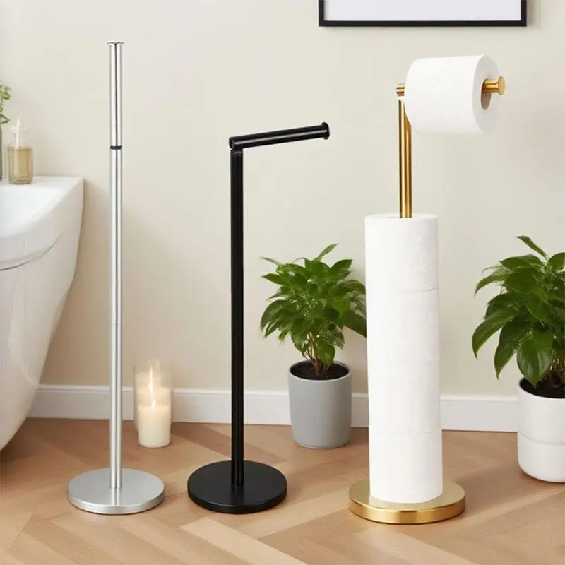 Bathroom Toilet Paper Holder Stand, Stainless Steel Design, Modern & Durable, Ideal for Bathroom Use, Stylish Storage Solution, Bathroom Organization, Bathroom Essentials Accessories, Bathroom Accessory, Bathroom Organizer Supplies