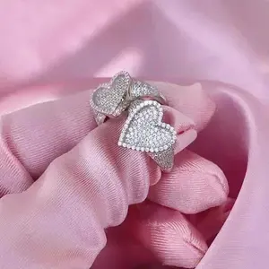 Love shaped zircon ring, cute and sweet design women's ring, daily wear ring