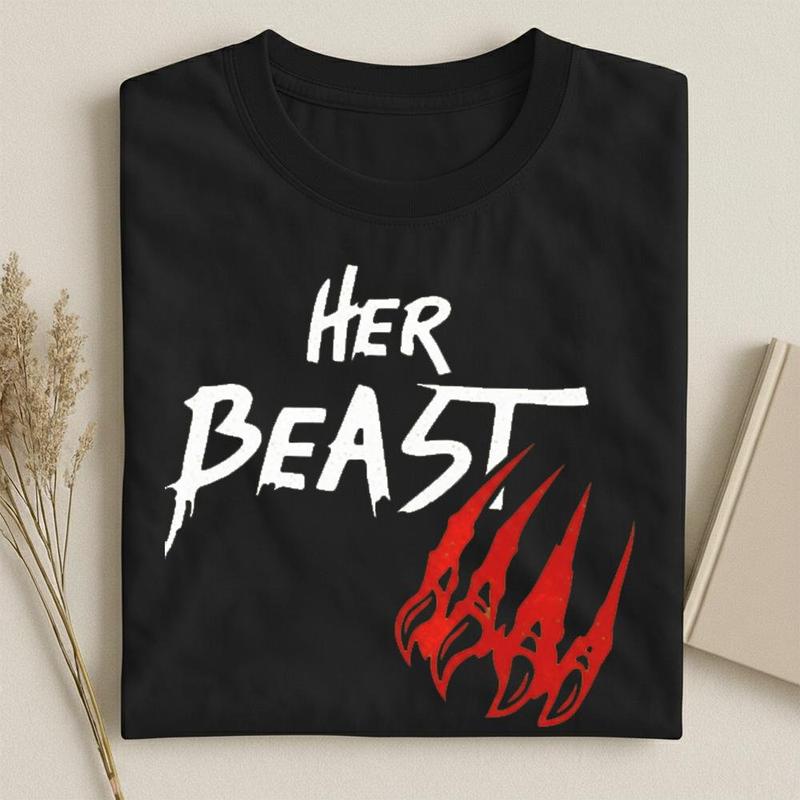 Her Beast His Beauty Couple T-Shirts, Beauty And The Beast Rose T-Shirt, Matching Couple T-Shirt Gift For Valentine’S Day