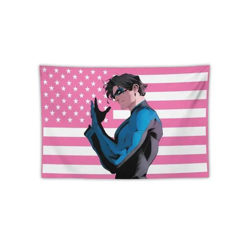 Tapestry Nightwing Pink American Flag Tapestry, Funny American Flag, Dorm Room Wall Hanging Home Bedroom Decor Modern Stripe Design Decorative