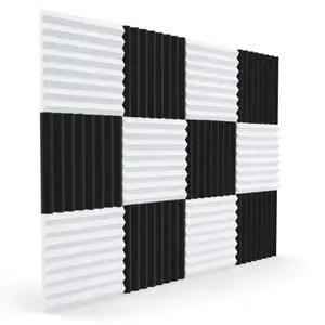 12 Pcs Acoustic Foam Board,Sound Insulation Sound Wedges Sound Insulation Pad,for Studio Ceiling Game Room,2.5X30X30cm