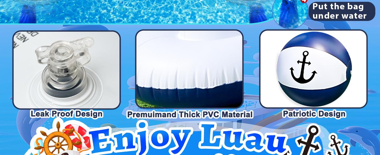 Large Inflatable Pool Games Volleyball Net Pool Float Set with 9" Anchor Ball, 2 Weight Bags & Yacht Design – Floating Swimming Game Toy for Adults, Perfect for Summer Water Sport Pool Party