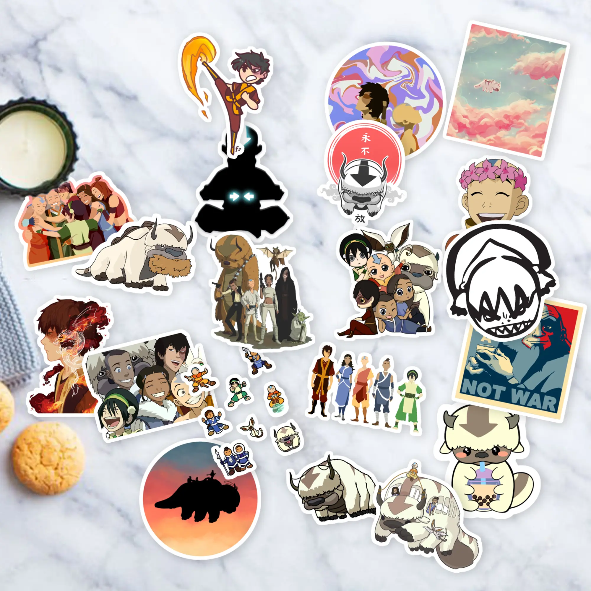 Stickers Pack 20 Pcs Avatar Laptop Vinyl Bumper Car Luggage Bottle Skateboard Bike Water Waterproof Colorful Guitar Aesthetic