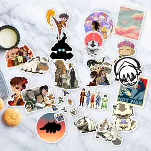 Stickers Pack 20 Pcs Avatar Laptop Vinyl Bumper Car Luggage Bottle Skateboard Bike Water Waterproof Colorful Guitar Aesthetic