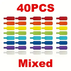 40 Pcs Cable Labels, Premium Mix Colors Wire Electrical, Waterproof Cord Electronics Tags for Management, Self-Adhesive for Laser Printer and Handwriting Cable Labels, Write On Cord Labels Tags for Electronics, Wire Markers Ele