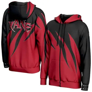 Kane Black Flames Hoodie, Wrestling Inspired Full Zip Jacket Bold Graphic Streetwear Pullover Comfortable Casual Outfit for Fans Gift