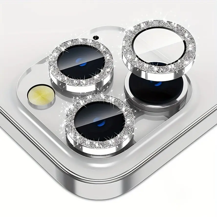 Diamond-Embedded Crystal Lens Protector for iPhone 17/16 Pro Max, 16E/14/15/13, 16 Plus — Scratch-Resistant, Wear-Resistant, Stylish Camera Lens Protector. Compatible with iPhone 17, 16 Pro Max (Does Not Affect Night Photography).