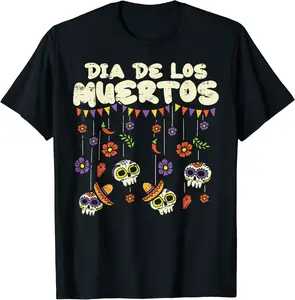 Dia De Los Muertos Sugar Skulls Calavera Day Of Dead Mexican T-Shirt - Jessicabal Shop 91B09J311CRT