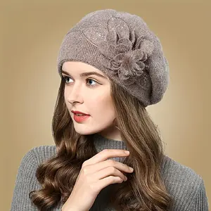 Versatile Women's Knitted Beret Thickened Fleece Warm Earflap Hat Ideal for Autumn Winter Everyday Wear Commute Casual Outfits Adjustable Snapback Hat Baseball Cap Wave