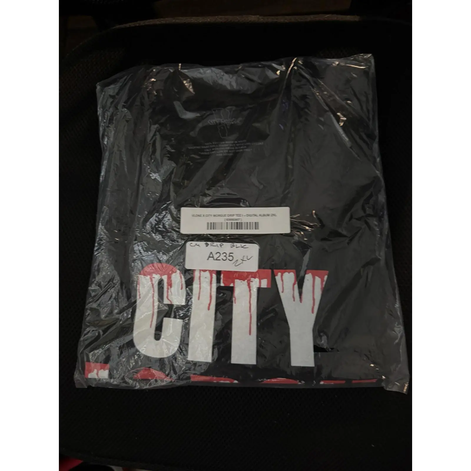 VLone City Morgue Black Red 2XL Size T-Shirt A235 Design