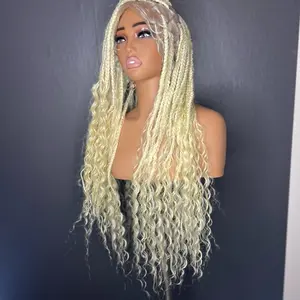 Luxury Blonde Braided Lace Wig – Boho Curly Ends