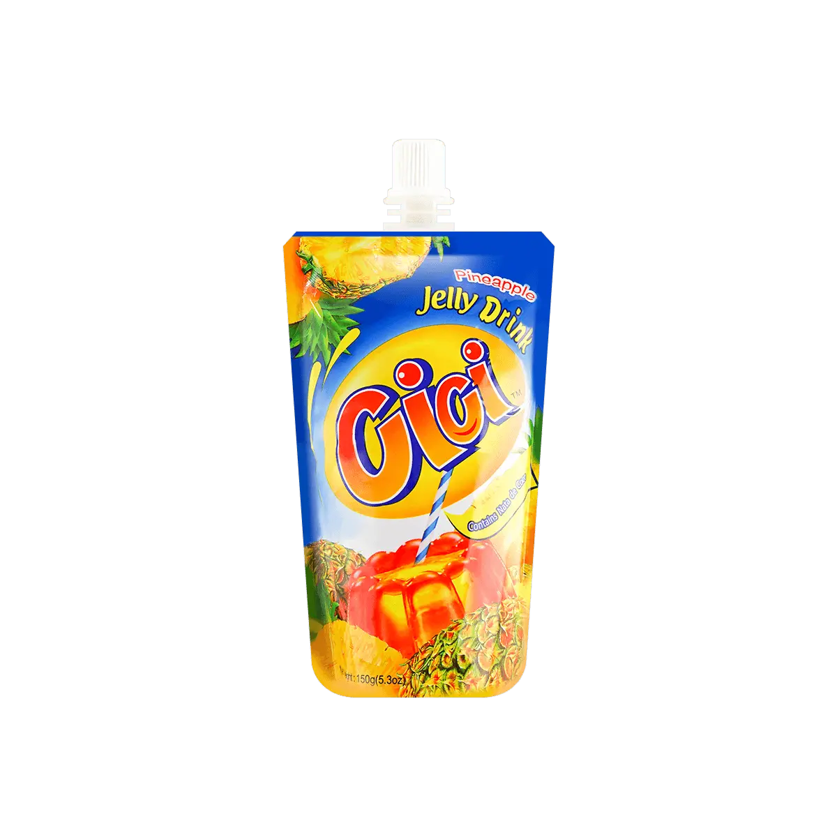 STRONGFOOD CICI Pineapple Jelly Drink with Real Coconut Jelly Bits & Fruit Juice - Refreshing Snack, 150g