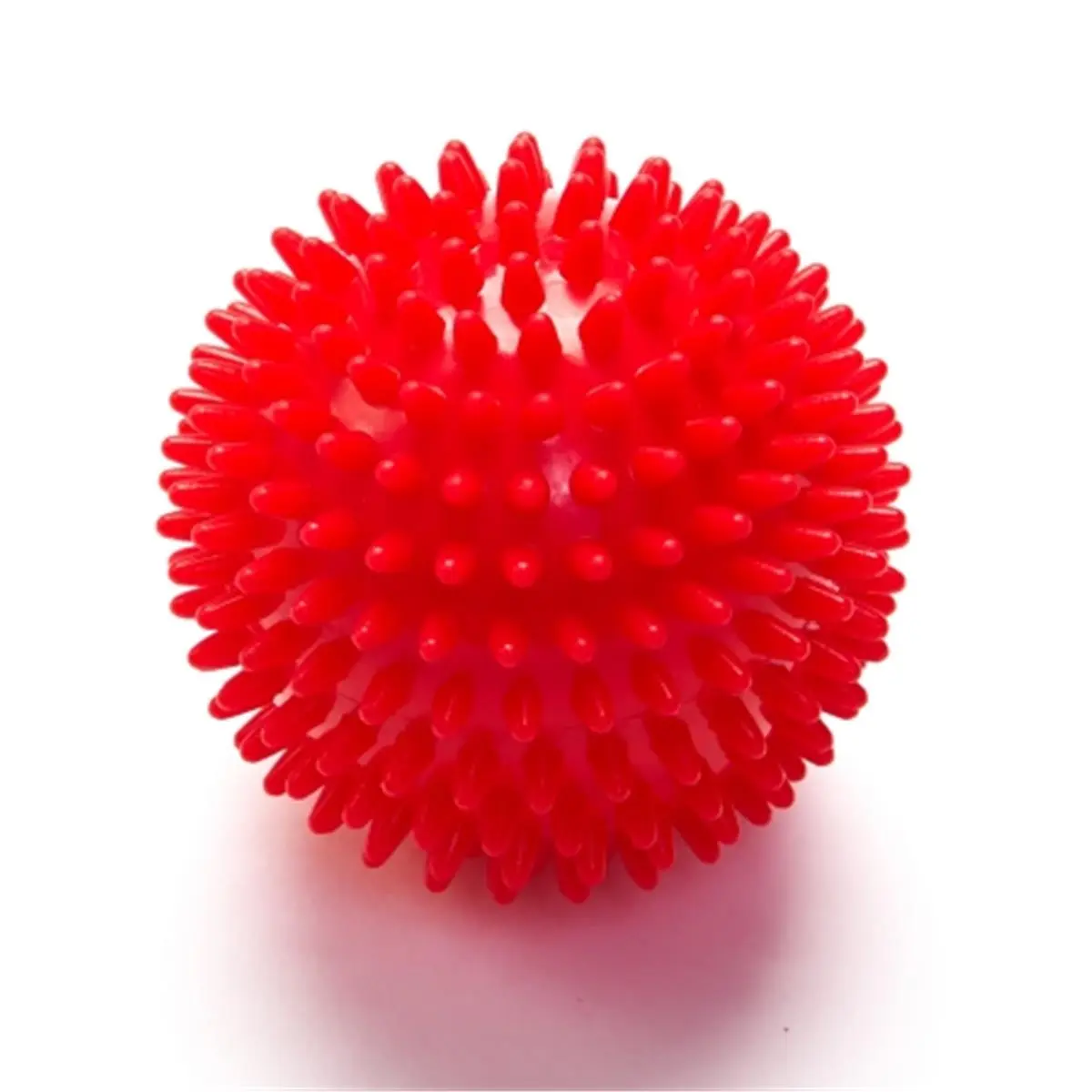 212 MAIN Red Spiked Deep Tissue Massage Ball - Dense Rubber, Large Spikes, Body Care Pain Relief for Sports, Outdoor Fitness Balance Training Therapy