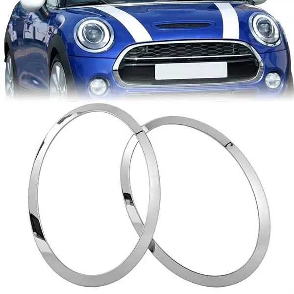 For 2014-2021 Mini Cooper S F55 F56 F57 Chrome Headlight Ring Bezel Cover Trim